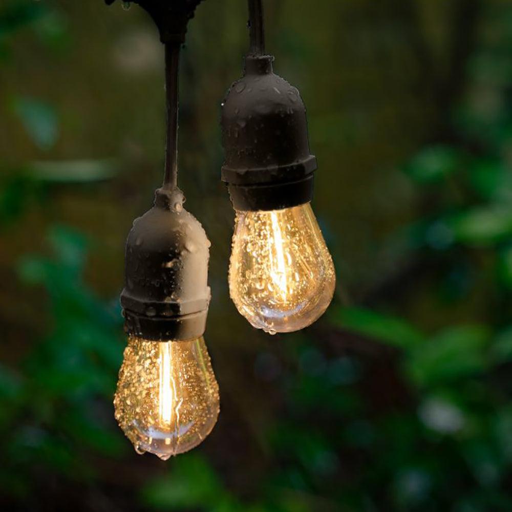 Solar Festoon 10 Lights 12V Black Plastic 2700K - 205713N