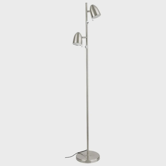 Lara 2 Light Floor Lamp Satin Nickel - 205282N - ARCK Electrical Wholesale Supplies
