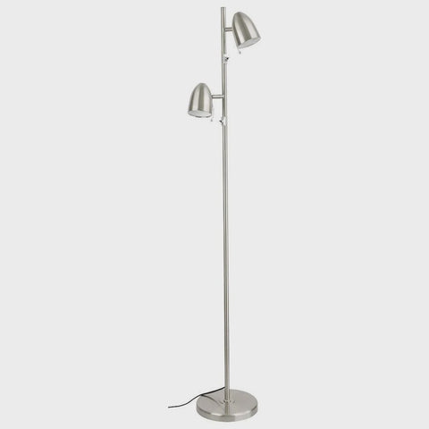 Lara 2 Light Floor Lamp Satin Nickel - 205282N - ARCK Electrical Wholesale Supplies