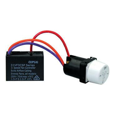 Clipsal 30 Series 3 Speed Fan Speed Controller - 30CSFM-WE - ARCK Electrical Wholesale Supplies