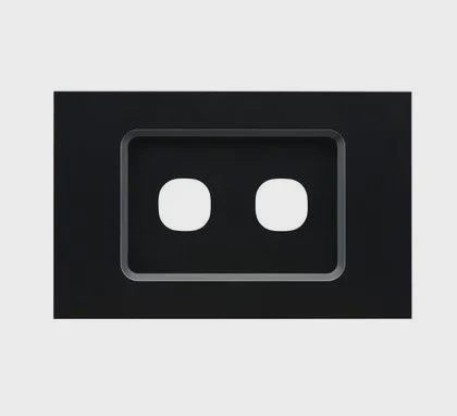 CLIPSAL SATURN ZEN 2 GANG GRID AND PLATE MATT BLACK - Z4032VH-ZB - ARCK Electrical Wholesale Supplies