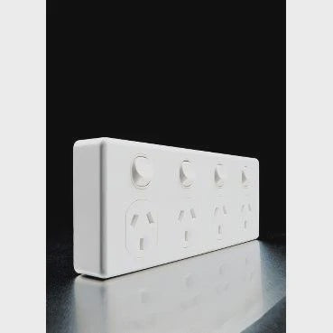Clipsal Classic Quad Powerpoint - C2015D4-WE - ARCK Electrical Wholesale Supplies