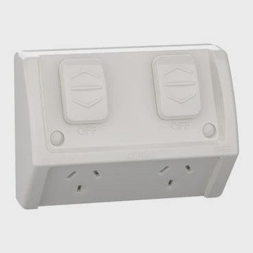 Clipsal Weathershield Flush Double Weatherproof Powerpoint Grey - WSCF227/2-RG - ARCK Electrical Wholesale Supplies