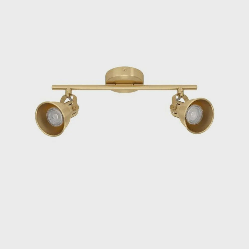 SERAS Spot 2 Lights Brushed Brass Steel - 206052 - ARCK Electrical Wholesale Supplies