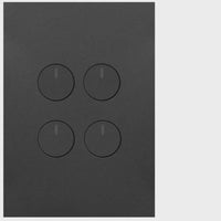 HAGER FINESSE 4 GANG PRESS SWITCH (MATT BLACK) - WBQSV4PB-MB
