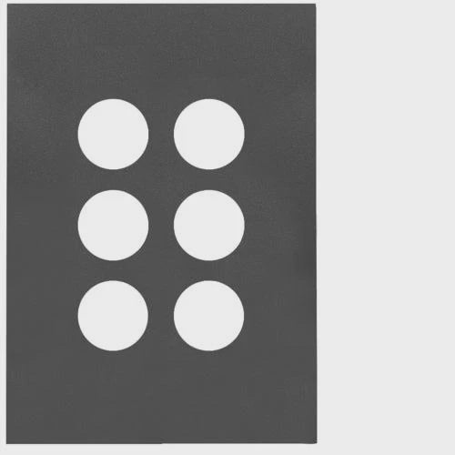 HAGER FINESSE 6 GANG SWITCH PLATE (MATT BLACK) - WBQSP6-MB