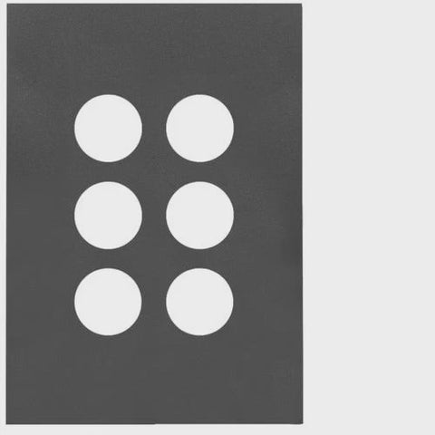 HAGER FINESSE 6 GANG SWITCH PLATE (MATT BLACK) - WBQSP6-MB