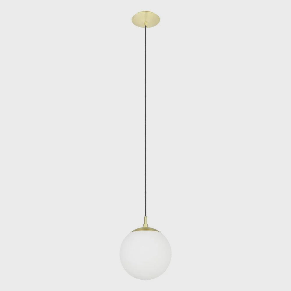 Rondo 1 Light Small Pendant Matt Brass / Opal Matt - 205012 - ARCK Electrical Wholesale Supplies