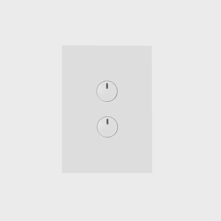 Hager Finesse 2 Gang Press Switch (Gloss White) - WBQSV2PB - ARCK Electrical Wholesale Supplies