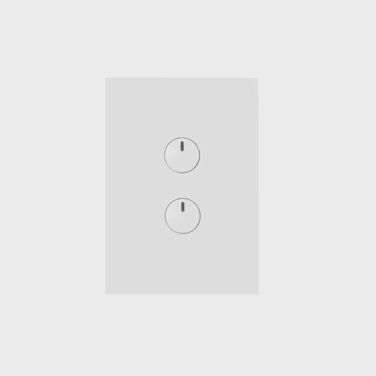 Hager Finesse 2 Gang Press Switch (Gloss White) - WBQSV2PB - ARCK Electrical Wholesale Supplies