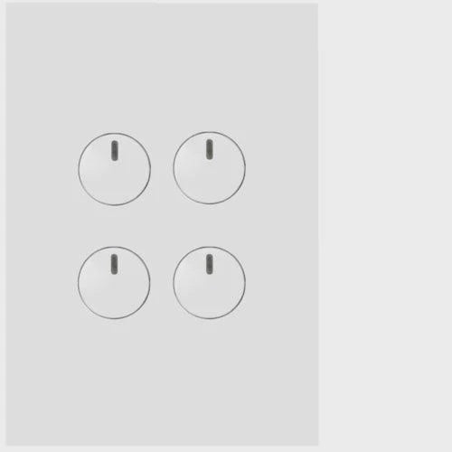 Hager Finesse 4 Gang Press Switch (Matt White) - WBQSV4PB-MW - ARCK Electrical Wholesale Supplies