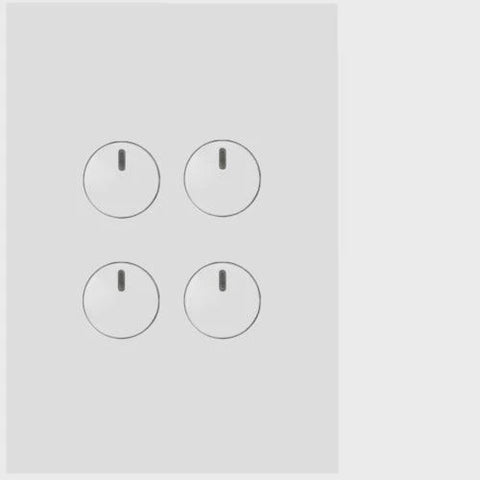 Hager Finesse 4 Gang Press Switch (Matt White) - WBQSV4PB-MW - ARCK Electrical Wholesale Supplies