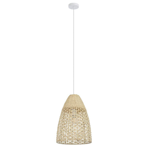 SAMBUCONA Pendant Light W350mm White Steel Natural Wood - 390237N