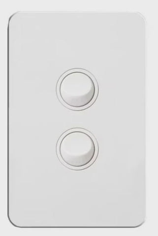 Hager Silhouette 2 Gang Switch (Gloss White) - WBSSV2 - ARCK Electrical Wholesale Supplies