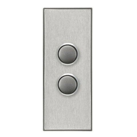 CLIPSAL SATURN 2 GANG PUSHBUTTON LED ARCHITRAVE SWITCH - HORIZON SILVER - 4062AL-HS - ARCK Electrical Wholesale Supplies