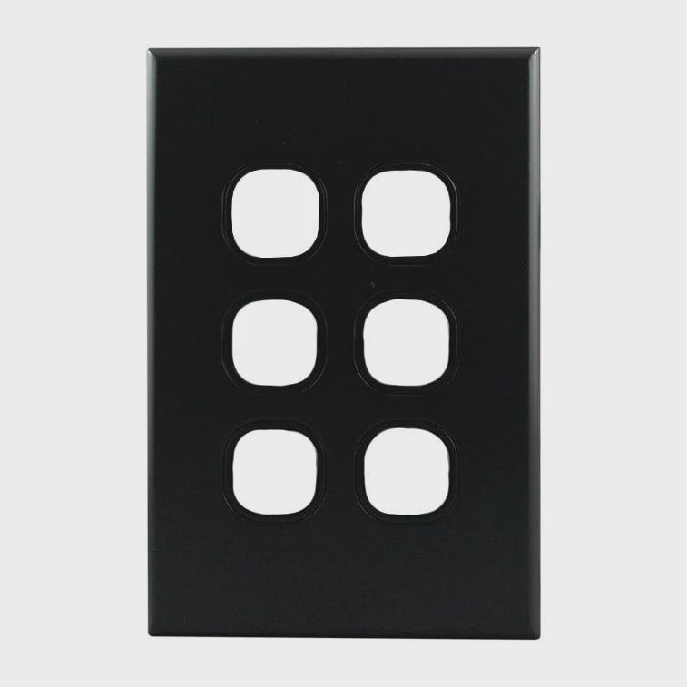 Grid Plate 6 Gang – MATTE BLACK PB6MB-L - ARCK Electrical Wholesale Supplies