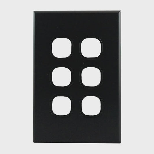 Grid Plate 6 Gang – MATTE BLACK PB6MB-L - ARCK Electrical Wholesale Supplies