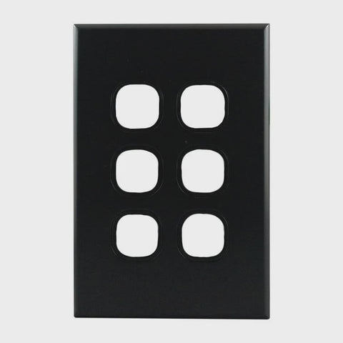 Grid Plate 6 Gang – MATTE BLACK PB6MB-L - ARCK Electrical Wholesale Supplies