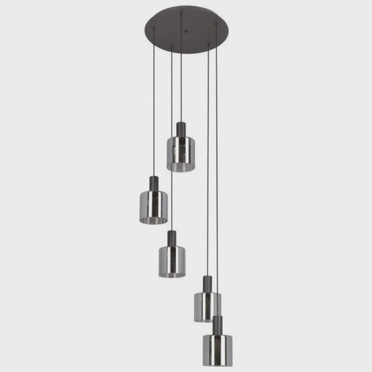 Gorosiba 5 Light Pendant Black Steel - 205156N - ARCK Electrical Wholesale Supplies