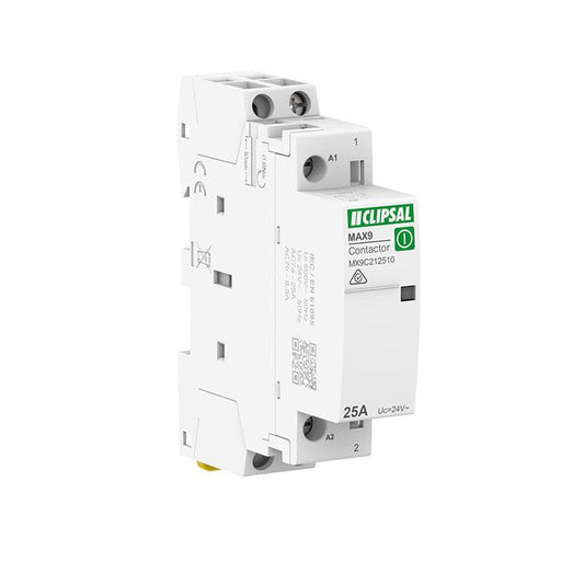CLIPSAL MAX9 CONTACTOR 25A 24V AC 1NO - MX9C212510 - ARCK Electrical Wholesale Supplies