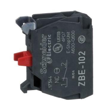 Clipsal Single contact block for head À22 1NC silver alloy screw clamp terminal - ZBE102 - ARCK Electrical Wholesale Supplies