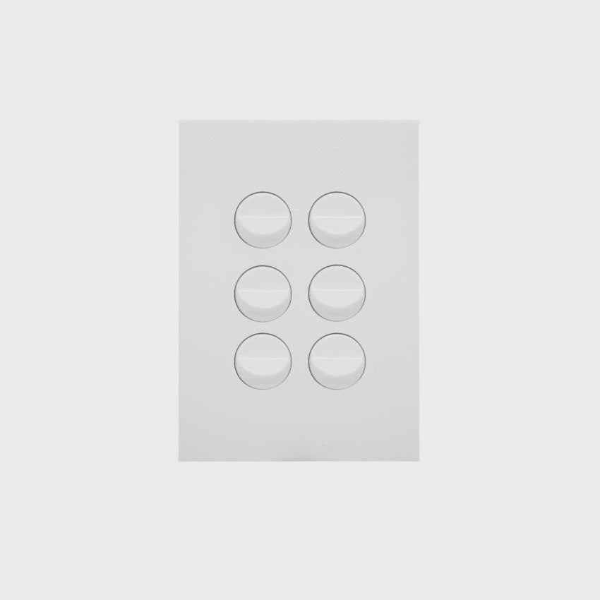 Hager Finesse 6 Gang Switch Gloss White - WBQSV6 - ARCK Electrical Wholesale Supplies