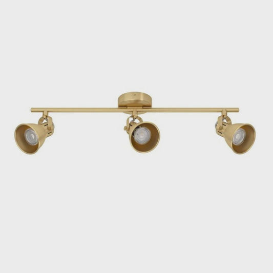 SERAS Spot 3 Lights Brushed Brass Steel - 206053 - ARCK Electrical Wholesale Supplies