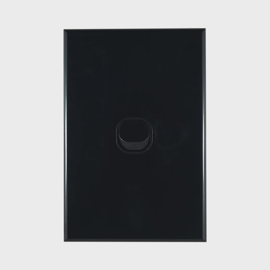 Light Switch 1 Gang – VERTICAL BLACK - LS101VB-L - ARCK Electrical Wholesale Supplies
