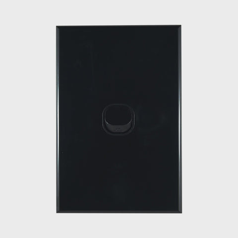 Light Switch 1 Gang – VERTICAL BLACK - LS101VB-L - ARCK Electrical Wholesale Supplies