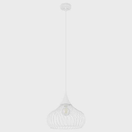 Staverton 1 Light Pendant White Steel - 205158N - ARCK Electrical Wholesale Supplies