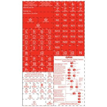 Clipsal MAX9 Circuit Identification Label for Non-RCD Protected Circuit (Red) - MX9ELR - ARCK Electrical Wholesale Supplies