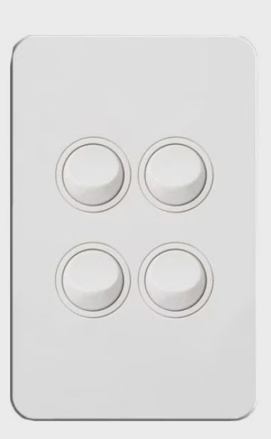Hager Silhouette 4 Gang Switch (Gloss White) - WBSSV4