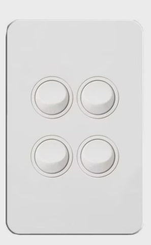 Hager Silhouette 4 Gang Switch (Gloss White) - WBSSV4