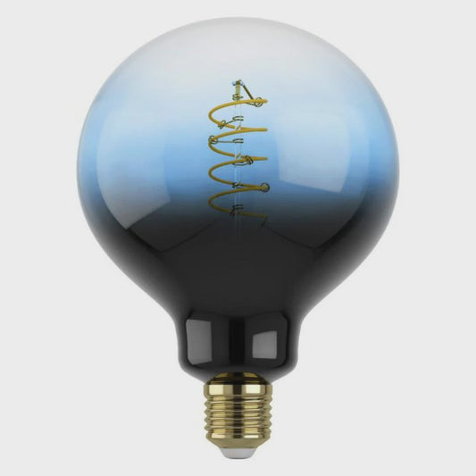 Filament Dimmable LED G125 Globe Bulb 240V 4W ES Blue Transparent Glass 2000K - 12555 - ARCK Electrical Wholesale Supplies