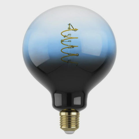 Filament Dimmable LED G125 Globe Bulb 240V 4W ES Blue Transparent Glass 2000K - 12555 - ARCK Electrical Wholesale Supplies
