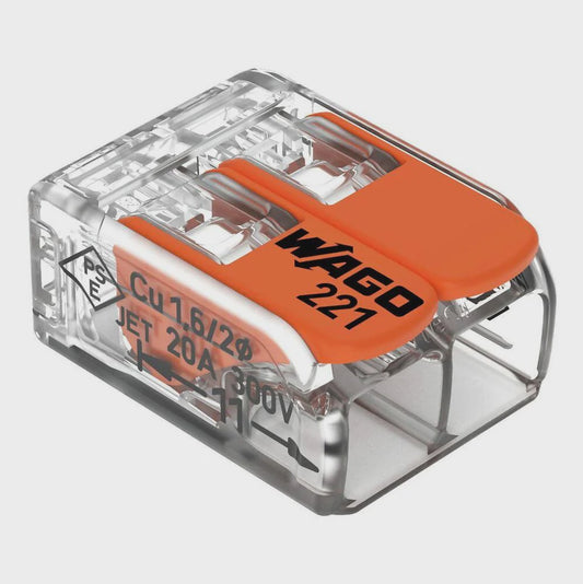 WAGO 4mm 2 Conductor Compact Splicing Connector WAG221-412 - ARCK Electrical Wholesale Supplies