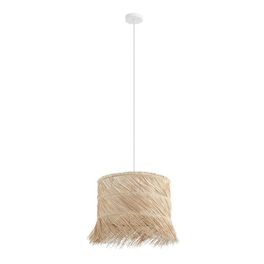 PAISANO Pendant Light White Steel Natural Rattan - 390238N - ARCK Electrical Wholesale Supplies