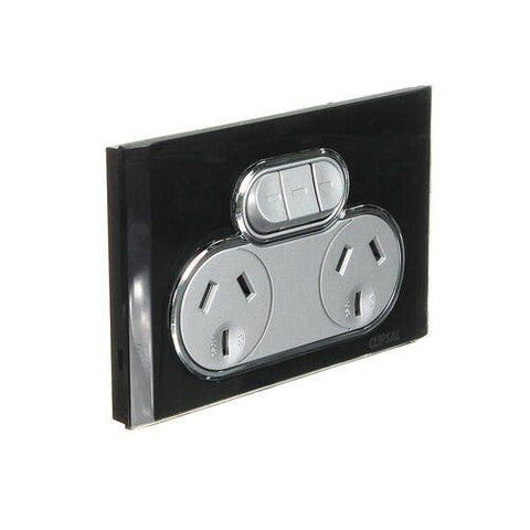 Clipsal Saturn 4000Twin Switched Socket Outlet - 4025X-EB - ARCK Electrical Wholesale Supplies