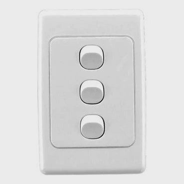 Clipsal Classic 3 Gang Switch - 2033VA-WE - ARCK Electrical Wholesale Supplies