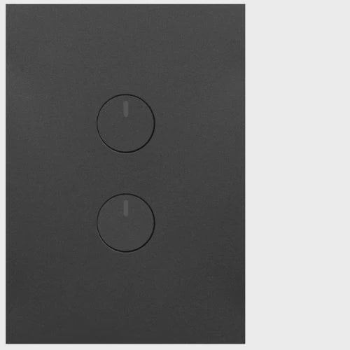 HAGER FINESSE 2 GANG PRESS SWITCH (MATT BLACK) - WBQSV2PB-MB - ARCK Electrical Wholesale Supplies
