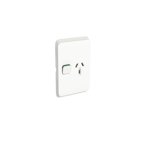 Clipsal Iconic Single Power Point Skin Vertical Mount 250V 10A Vivid White - 3015VC-VW - ARCK Electrical Wholesale Supplies