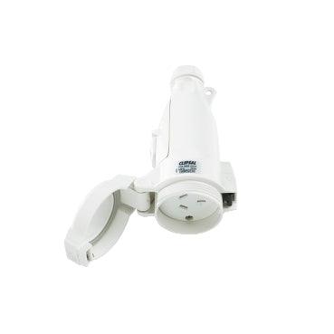 Clipsal 56 Series 3 Pin 10A Switched Pendant Outlet Resistant White Electric - 56SPO310-RW