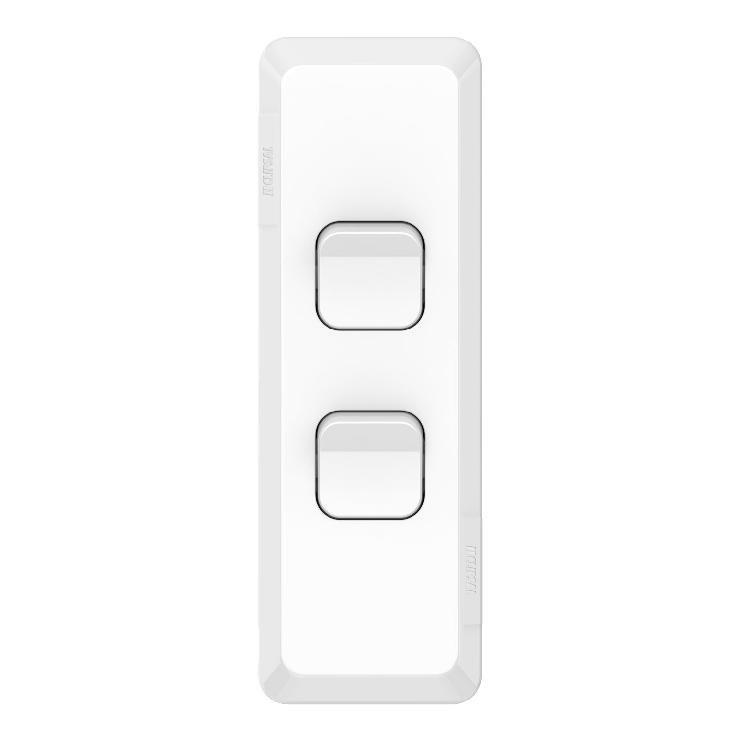 Clipsal Pro Series Architrave Switch Vertical Mount 2 Gang 230/240V Extra Vivid White - P3042A-XW - ARCK Electrical Wholesale Supplies