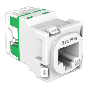 Clipsal CAT6A RJ45 Data Mech Suitable For Clipsal Wall Sockets White   30RJ45SMA6AC-WE - ARCK Electrical Wholesale Supplies