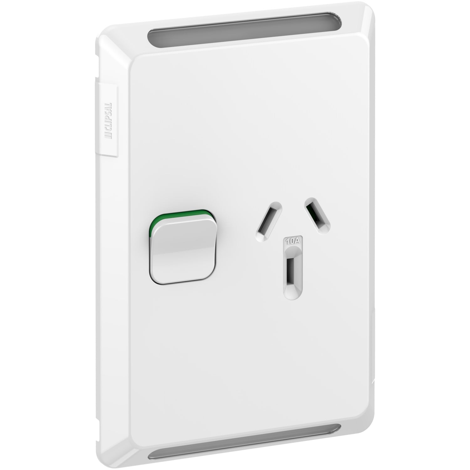 Clipsal Pro Series Single Power Point Vertical Mount 250V 10A Extra Vivid White - P3015V-XW - ARCK Electrical Wholesale Supplies