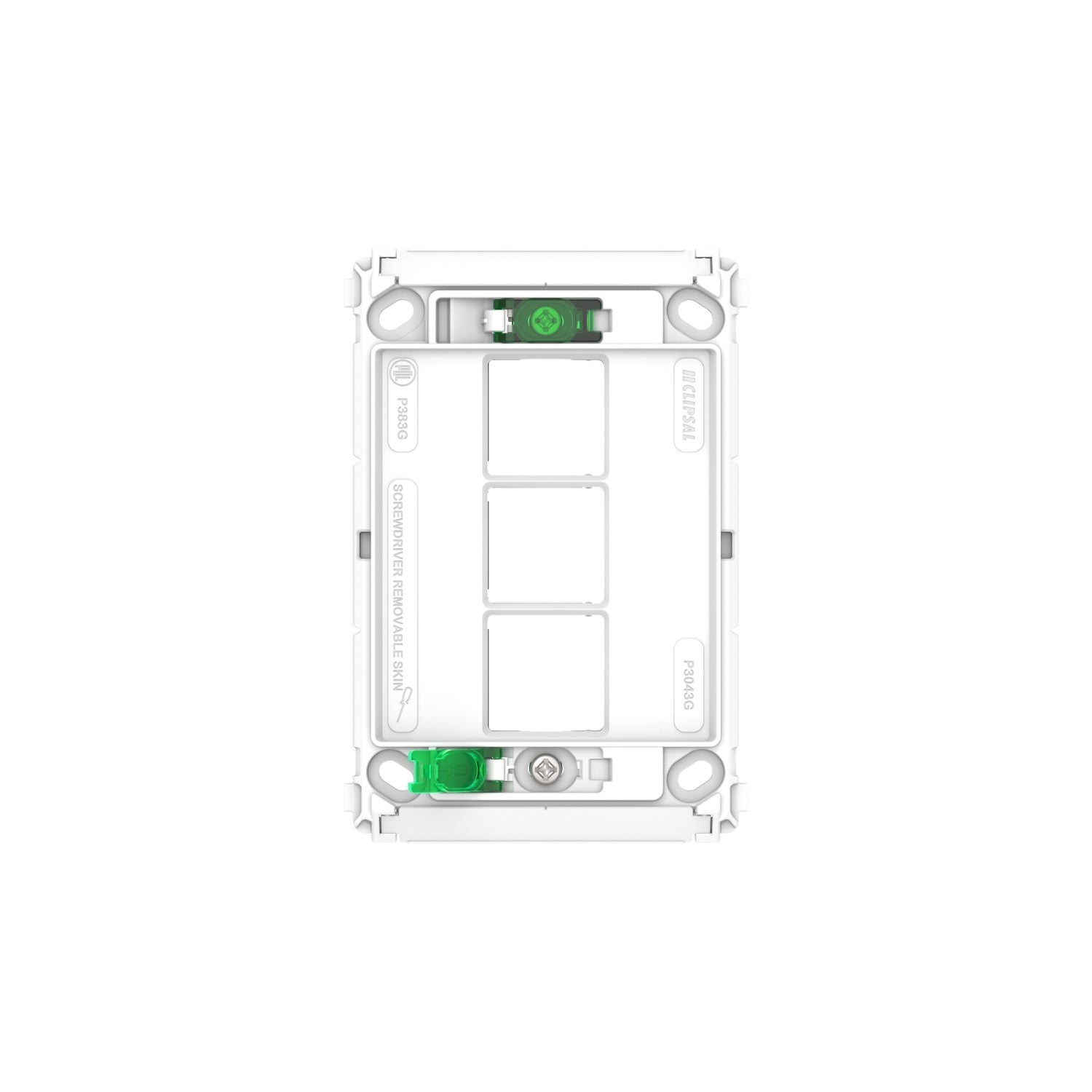 Clipsal Pro Series Switch Grid 3 Gang Horizontal/Vertical Mount - P3043G - ARCK Electrical Wholesale Supplies