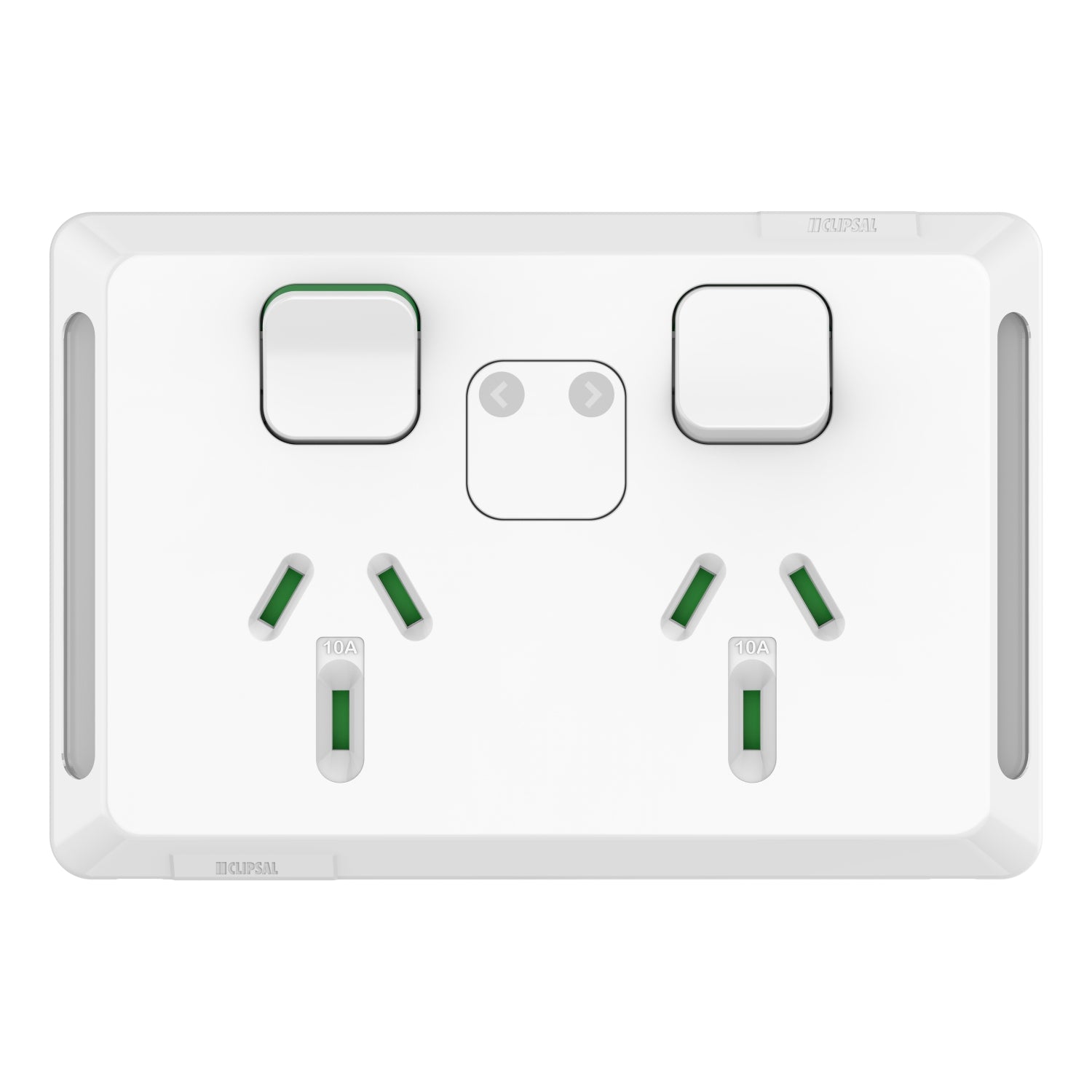 Clipsal Pro Series Twin Power Point Horizontal Mount Power Indicator 250V Extra Vivid White - P3025PID-XW - ARCK Electrical Wholesale Supplies