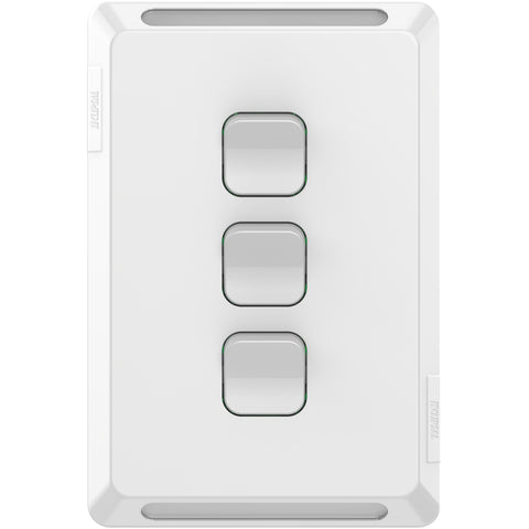 Clipsal Pro Series Gridplate and Skin 3 Gang Vertical/Horizontal Mount Extra Vivid White - P3043VH-XW - ARCK Electrical Wholesale Supplies