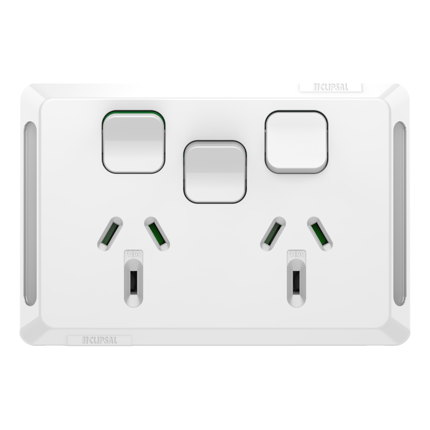 Clipsal Pro Series Twin Power Point Horizontal Mount 1Ex20A 10A Extra Vivid White - P3025XA-XW - ARCK Electrical Wholesale Supplies