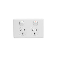 Clipsal Classic Double Powerpoint Double Pole - C2025D-WE